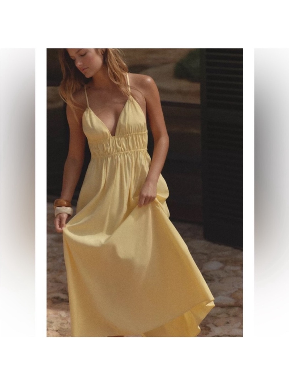 ZARA butter yellow sun dress
